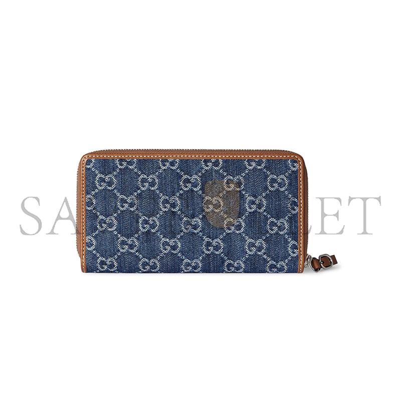 GUCCI GG EMBLEM ZIP AROUND WALLET 819122 (19*10*2.5cm)